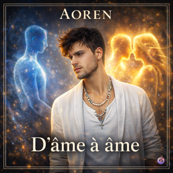 Pochette officielle du single D'âme à âme d'Aoren produite par Olysera Music.