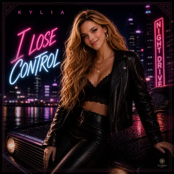 Pochette officielle du single I Lose Control de Kylia produit par Olysera Music.