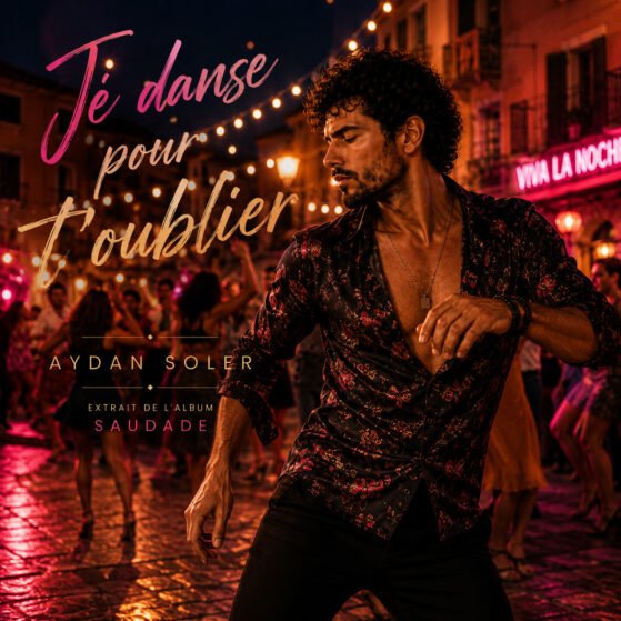 Pochette officielle de Je danse pour t'oublier, chanson d'Aydan Soler extraite de l'album Saudade produit par Olysera Music.