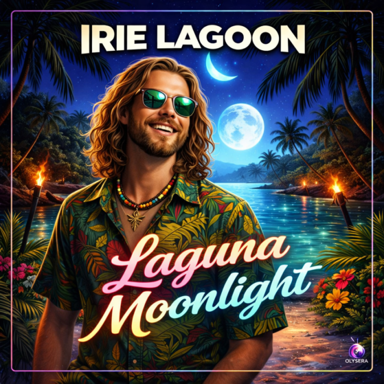 Pochette officielle du single Laguna Moonlight d'IRIE LAGOON produite par Olysera Music.