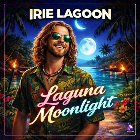 Pochette officielle du single Laguna Moonlight d'IRIE LAGOON produite par Olysera Music.