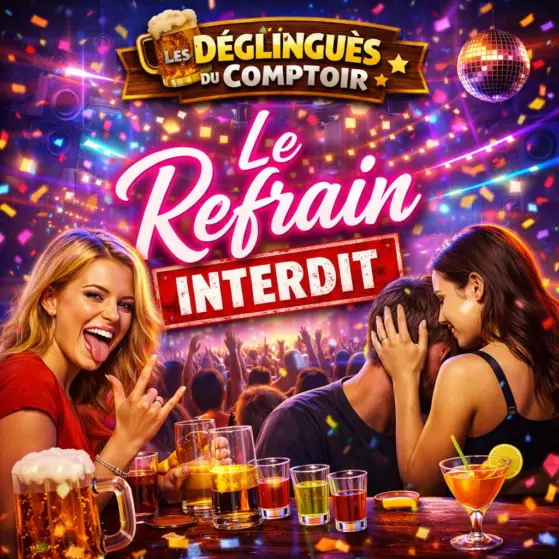 Pochette officielle de Le refrain interdit, chanson festive produite par Olysera Music.