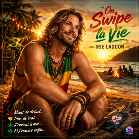 Pochette officielle du single On Swipe La Vie d'IRIE LAGOON produite par Olysera Music.