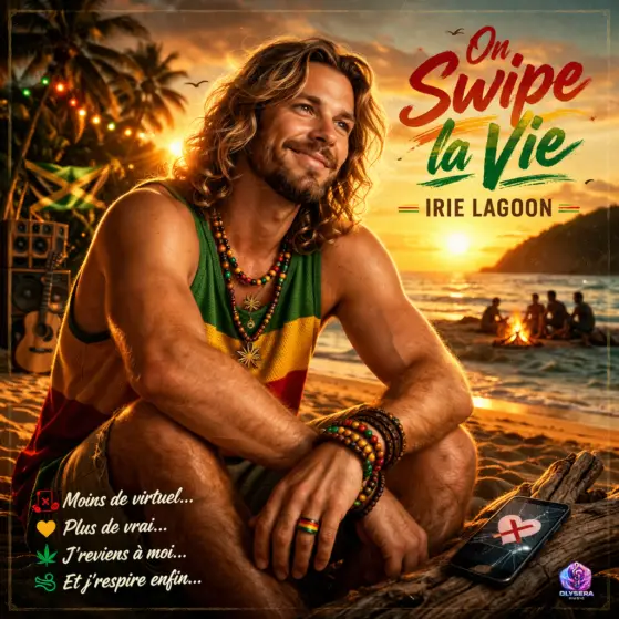 Pochette officielle du single On Swipe La Vie d'IRIE LAGOON produite par Olysera Music.