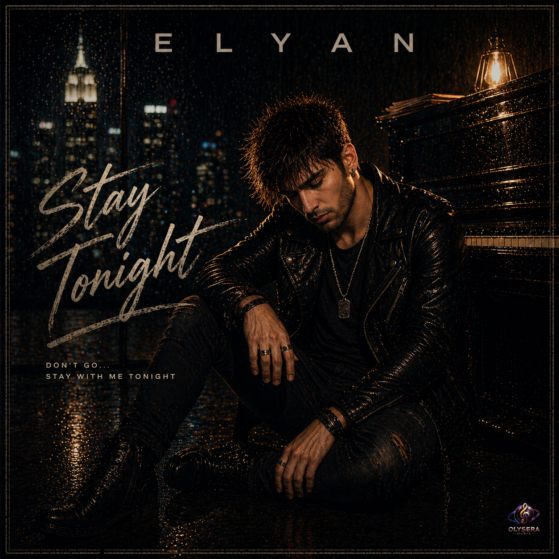 Pochette officielle du single Stay Tonight d'Elyan produite par Olysera Music.