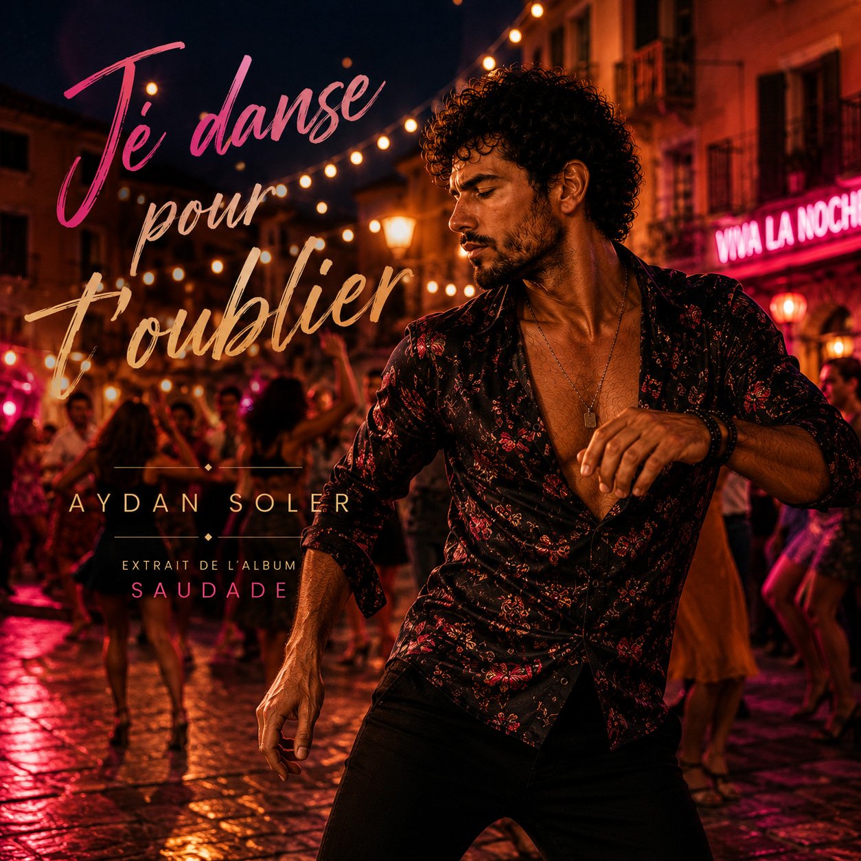 Pochette officielle de Je danse pour t'oublier, chanson d'Aydan Soler extraite de l'album Saudade produit par Olysera Music.