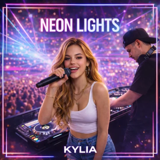 Neon Lights – Kylia | Olysera Music Pochette officielle du single Neon Lights de Kylia produite par Olysera Music.